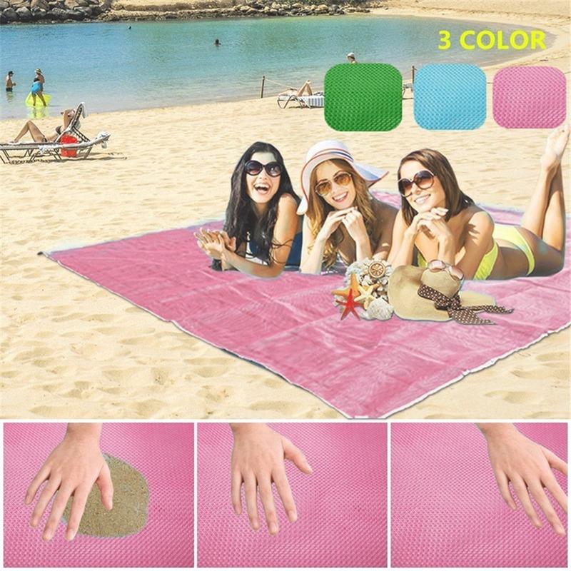 2X2M Beach Mat Portable Magic Sand Towels Sand- Beach Blanket Oversized Pocket Picnic Wind Prevent Proof Large Beachtowel