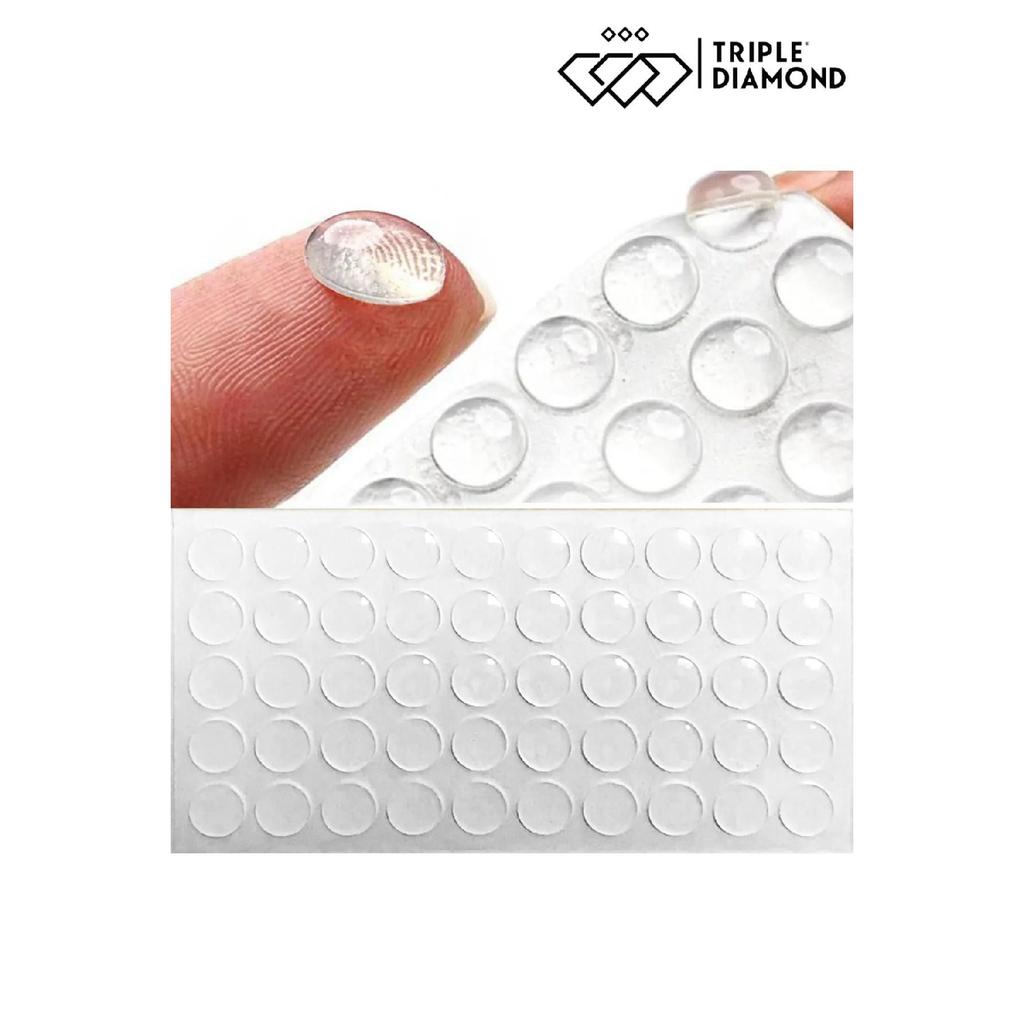 Adhesive Mini Silicone Sound Stopper Drawer Cabinet Door Transparent, 9mm (1 Pack = 50 Pieces)