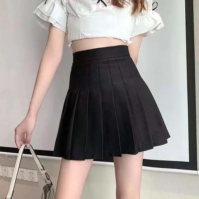 Brown Skirt Ladies Summer Clothes Women's High Waist Harajuku Korean Style Black Mini Pleated Skirt For School Girl Uniform