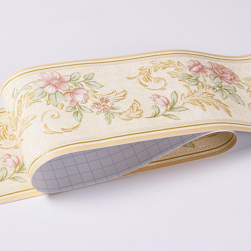 A Roll Self-Adhesive Waterproof PVC Wall Decal Fresh 3D Flower Border Wall Sticker New Wallpaper Bedroom 3D 10.5cmx5m