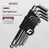 GREENER Flat & Ball End Hex Key Wrench Set