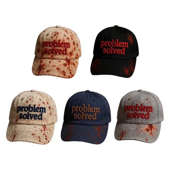 Dark Blood Stain Print Baseball Hat Unisex Sun Protection Wide Brim Baseball Hat Halloween Party Costume Accessory