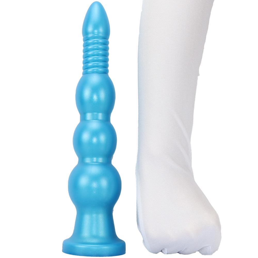 Silicone Threaded Ultra-Long Thick Anal Plug and Dilator for Women - Wearable Fake Penis Sex Toy