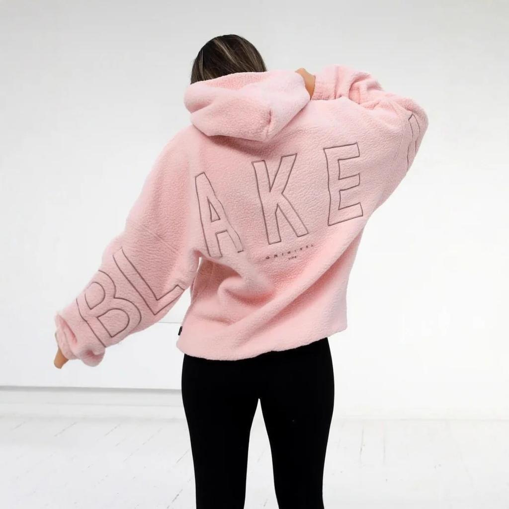 Podzim Zima Street Style Pohodlná Ležérní Módní Dlouhý Rukáv Mikina Kapuce z Jehněčího Sametu Dámská Volný Střih Přes Hlavu