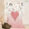 Women Plus Size Loose Batwing Sleeve Top Round Neck Colorful Graffiti Heart Star Print Casual Short Sleeve Tunic Blouse