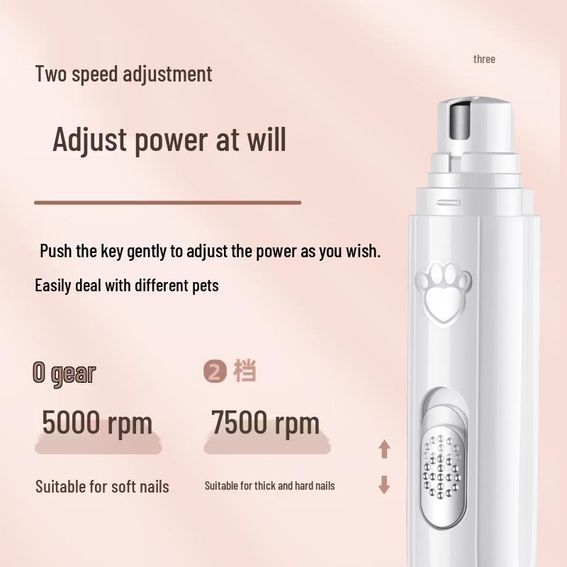 Rechargeable LED Pet Nail Grinder & Trimmer for Cats and Dogs