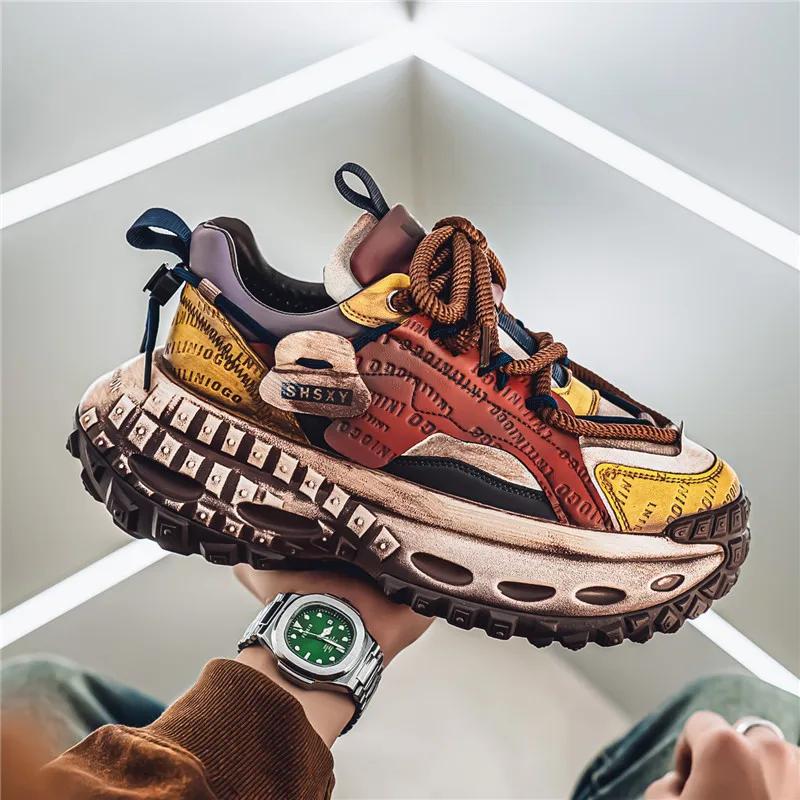 High Quality Casual Chunky Sneaker Outdoor Men's Sneakers Loafers Wear-resistant Non-Slip Leisure Platform Sports Shoes for Men