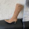 Fashion Winter Autumn Party Ladies Knee High Modern Boots Shoes Female Pointed Toe Fashion Thin Heels Women Long Boots Slip On Shoes