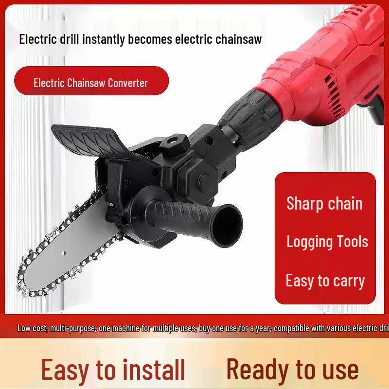 Electric Drill to Chainsaw Conversion Bracket for 4-inch and 6-inch Handheld Woodworking