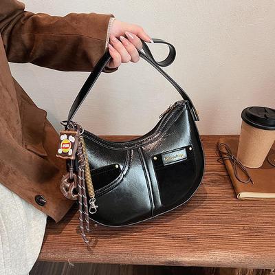 Schicke Crescent Retro Unterarmtasche: Stilvolle, vielseitige High-End-Umhängetasche für Damen
