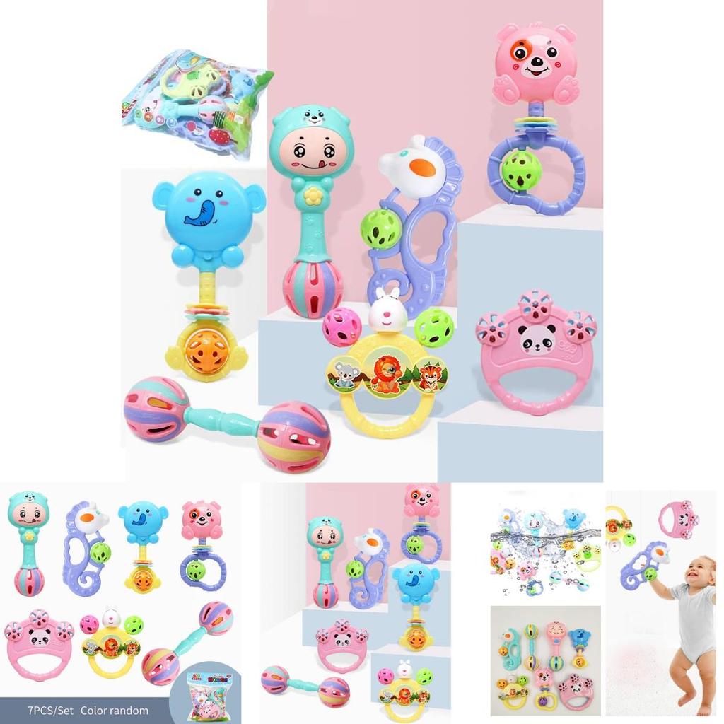 7pcs Eco-friendly Baby Teething Toys Set For 0-6 Months Non-toxic And Safe