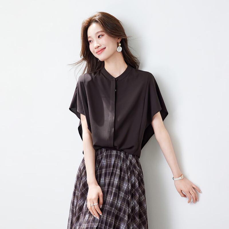 Srcr Women s 28 Momme Silk Ruffle Sleeve Blouse M