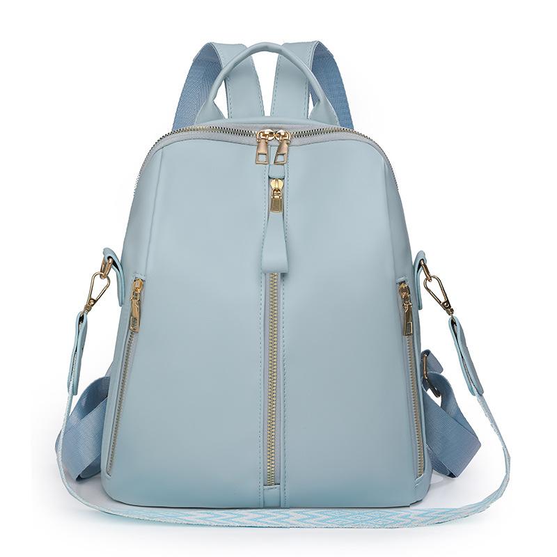 Backpack Women's New Large-capacity Women's Backpack Solid Color Trendy Student Schoolbag Simple Outdoor Travel Bag