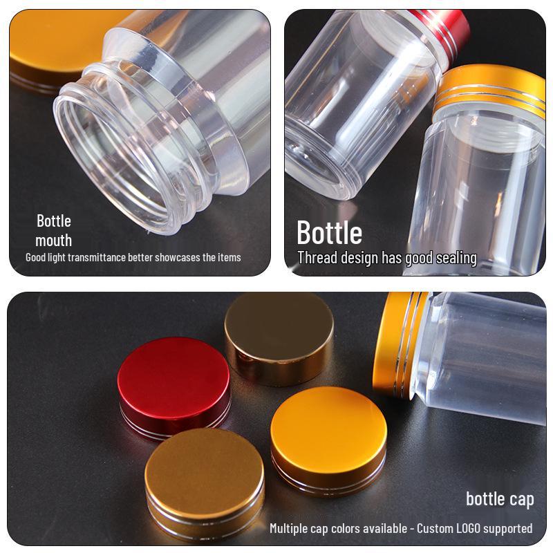 Acrylic Sealed Food Grade Plastic Storage Jar with Lid for Reishi Spore Powder