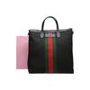 Gucci Red And Green Striped Web Logo Vertical Canvas And Leather Tote Bag Men tote bags Black 619751-KWT7N-1060