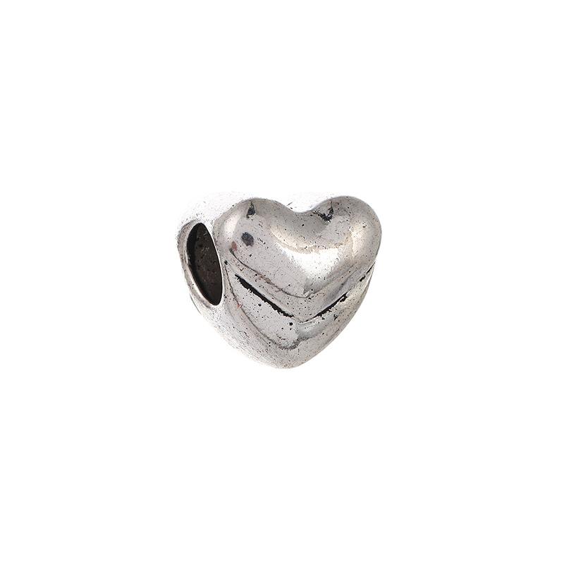 Diy Handmade Ancient Silver Tibetan Silver Jewelry Accessories, Multi-Style Pentagram Love Hole Beads, Bracelet, Alloy Bead Spacer Beads