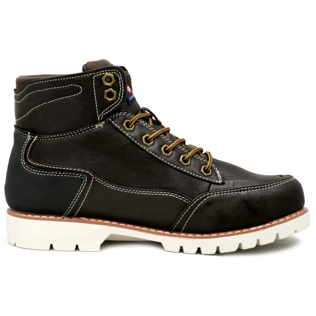 Edwin Leichte Wasserdichte Lässige Stiefel mit PU Weit Premium Stilvoll Dunkel Größe Herren High-Top Leder, Passform, Material, Schnürstiefel, Braun, 26.5