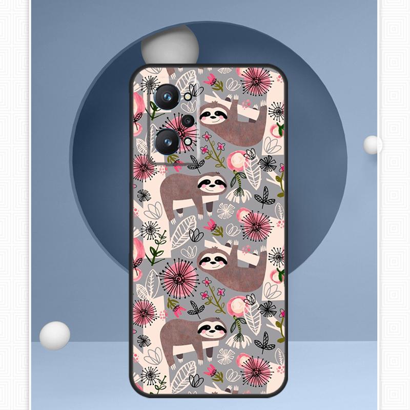 Sloth Cute Animal For Realme C55 C33 C30 C21Y 10 Pro Plus GT Neo 5 3 3T Case For OnePlus 11 10 Pro Nord 2 2T