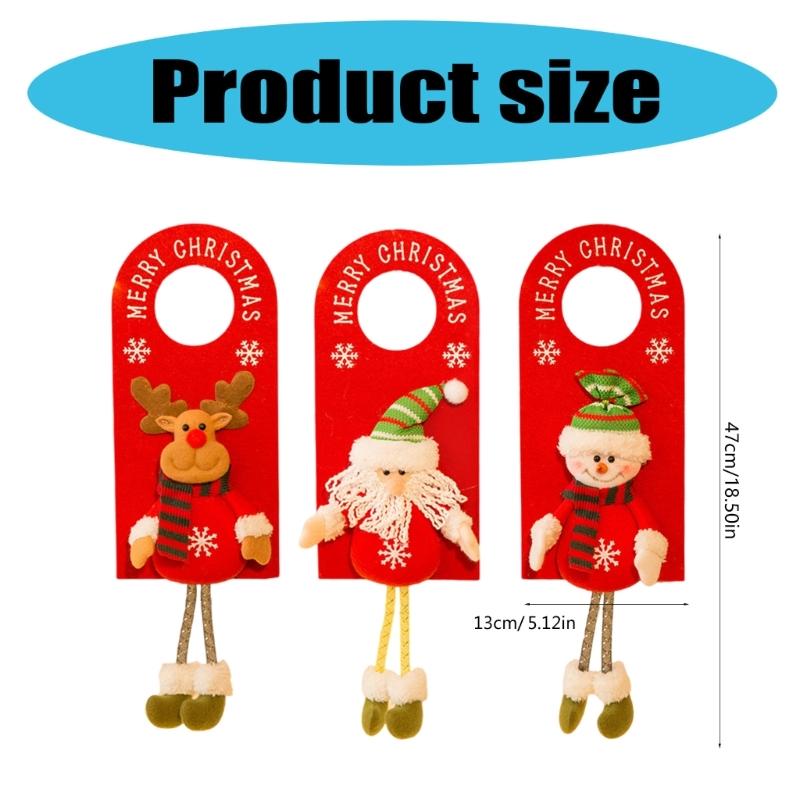 Stylish Santa Door Knob Hanger Lovely Figurine Door Handle Hanging Ornament Durable Christmas Festival Adornment