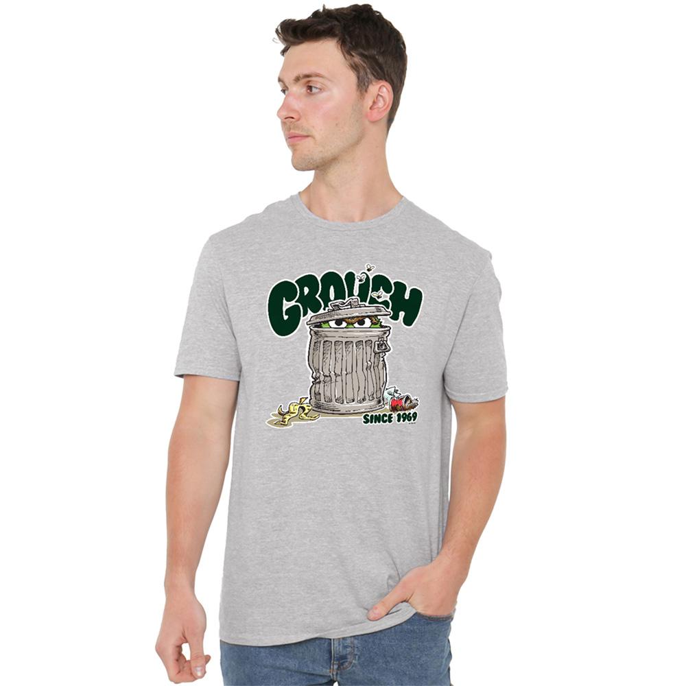 Sesame Street Unisex Adult Oscar The Grouch Heather T-Shirt