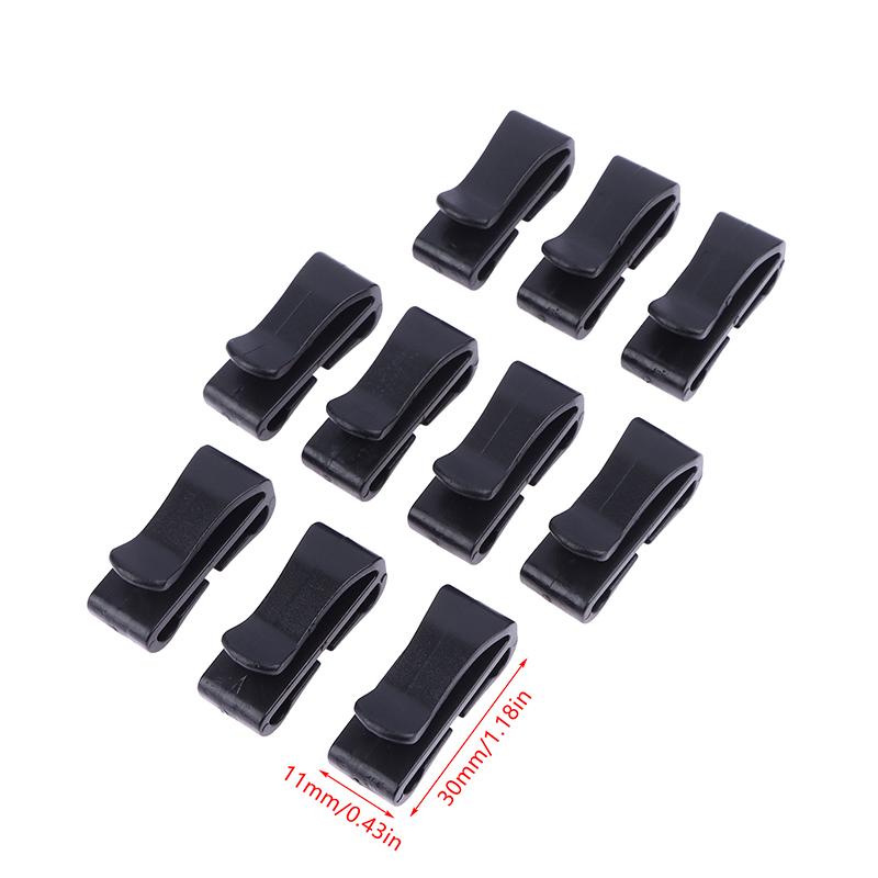 10Pcs/Pack Quick Slip Keeper Buckle End Clip Slider Black For Camping Hiking Backpack Adjusting Strap Webbing 20-51Mm