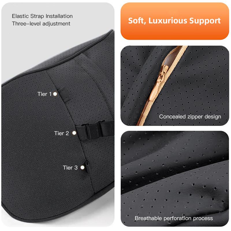 nlvc3 Keychain Leather Car Seat Headrest High-quality Comfort Waist Rest Neck Pillow For Mitsubishi Eclipse Lancer Outlander I200Space