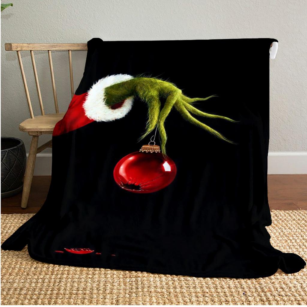 Grinch Steals Christmas Gifts Plush Blanket Soft Comfortable All Seasons blanket Sofa Office Naps blanket Outdoor Travel throw Perfect Gift