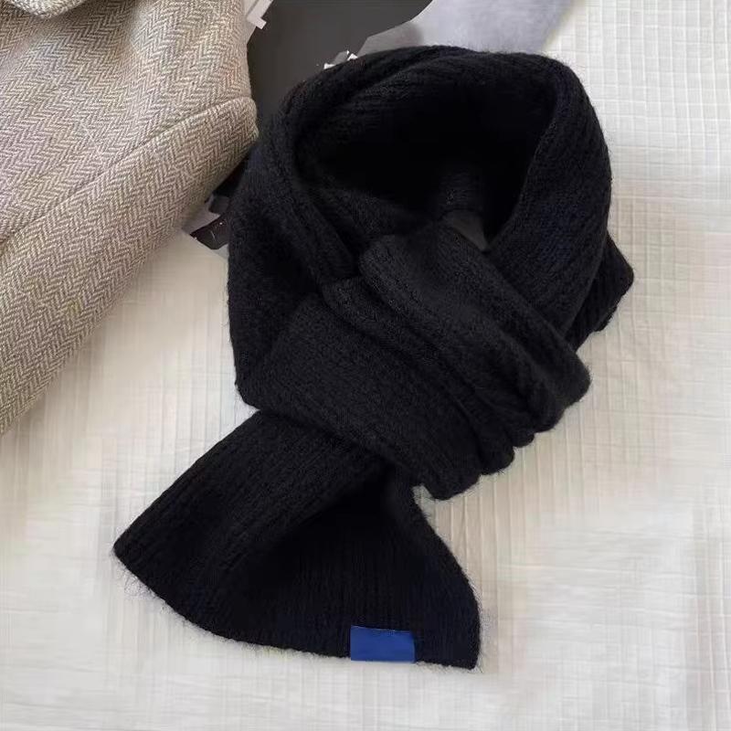 

Корейский однотонный вязаный шерстяной короткий шарф женский для девочки простой шикарный шарф-хомут для согревания шеи, ветрозащитный снуд-воротник, шейный платок