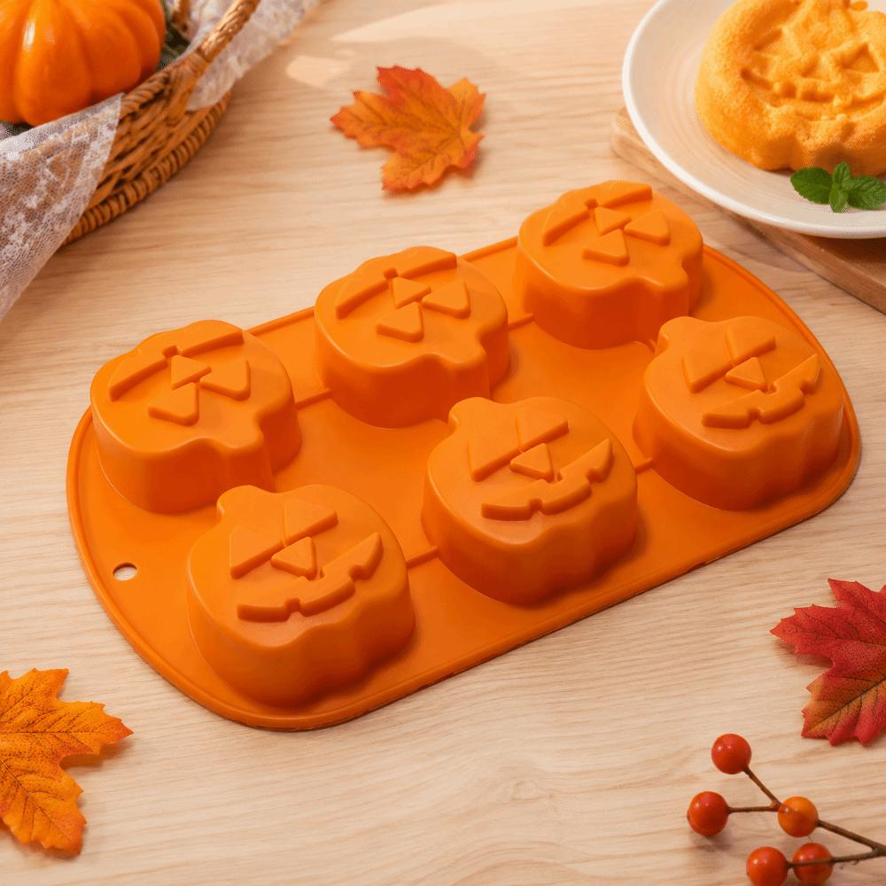 1/2Pcs Flexible Pumpkin Baking Mold 3D Silicone Baking Mold Halloween Cake Mold  Kitchen Bakeware