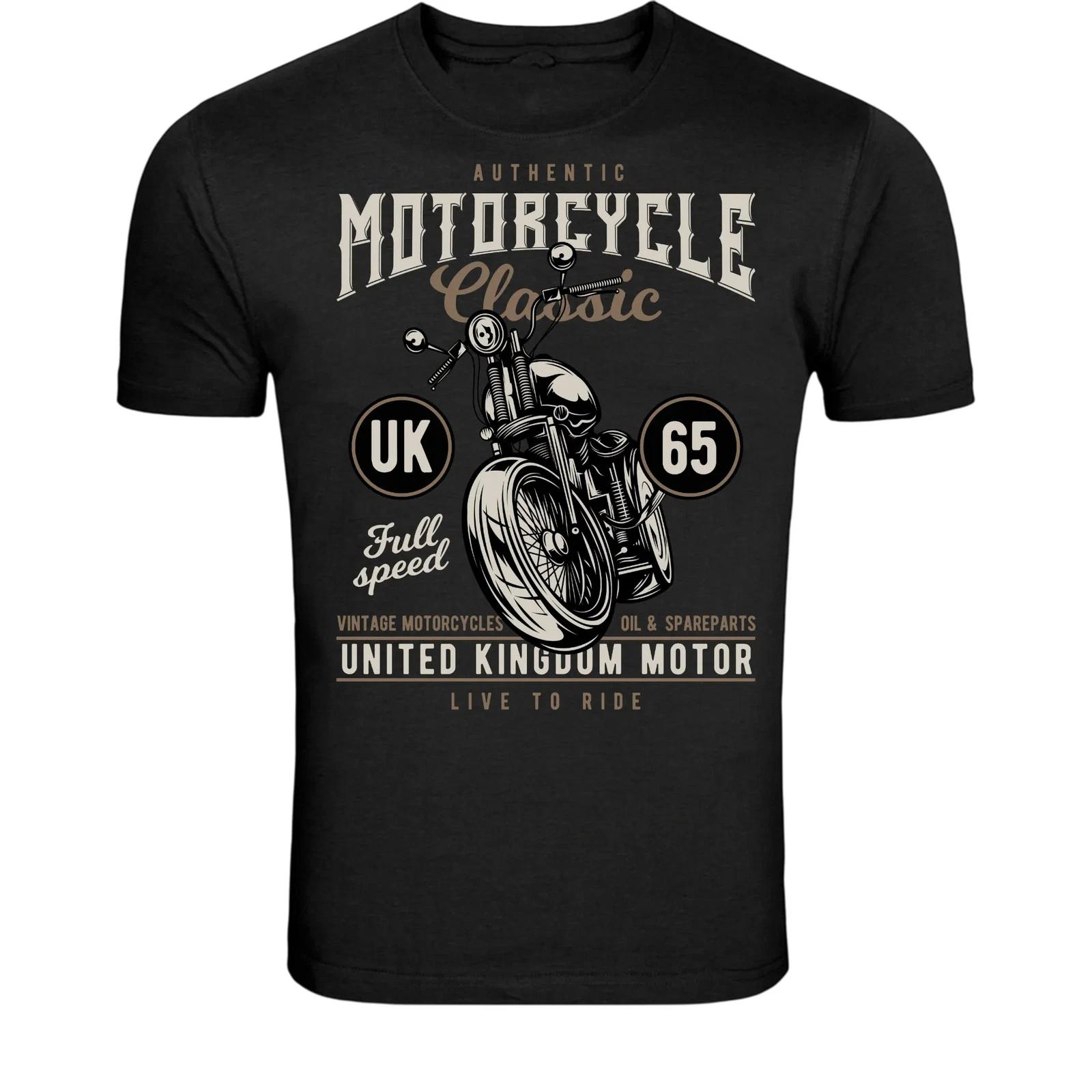

Vintage Motorcycle UK 65 T-Shirt - Classic Biker Retro Motor 4XL