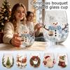 Weihnachtsglas mit Blumenstrauß-Design für Feiertagsdekoration und Geschenke