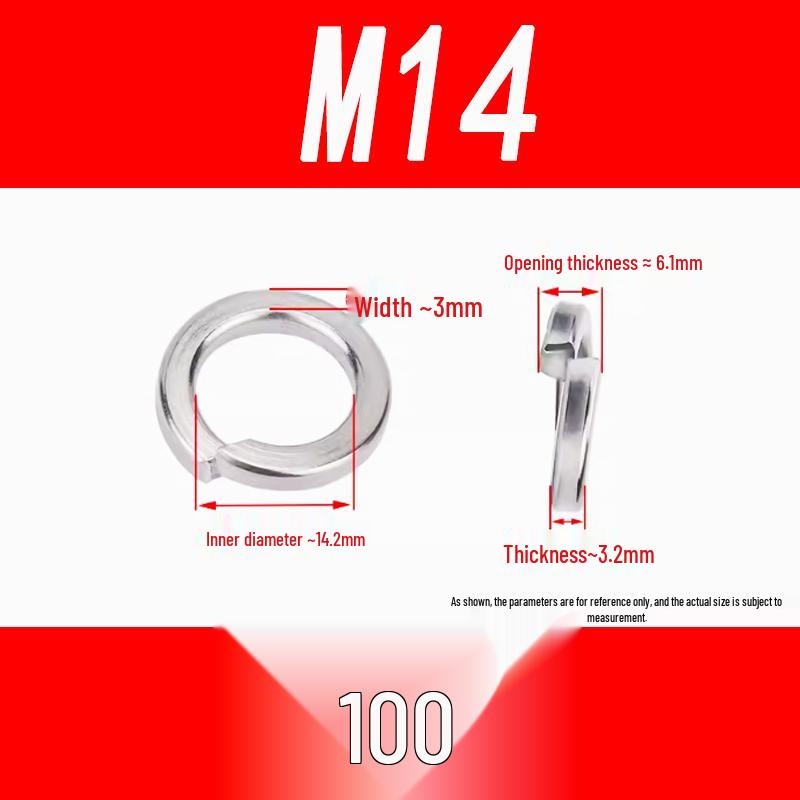 Stainless Steel Spring Washer M3-M16 Elastic Metal Washer Set