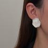 Special-shaped Irregular Stud Earrings Cold Light Pearlescent Silver Hemming Earrings High-end Sense Niche Gentle Temperament Versatile Earrings Women