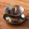Retro Style Ceramic Cup Coarse Pottery Ceramic Cup Creative Flying Saucer Coffee Cup Saucer Set