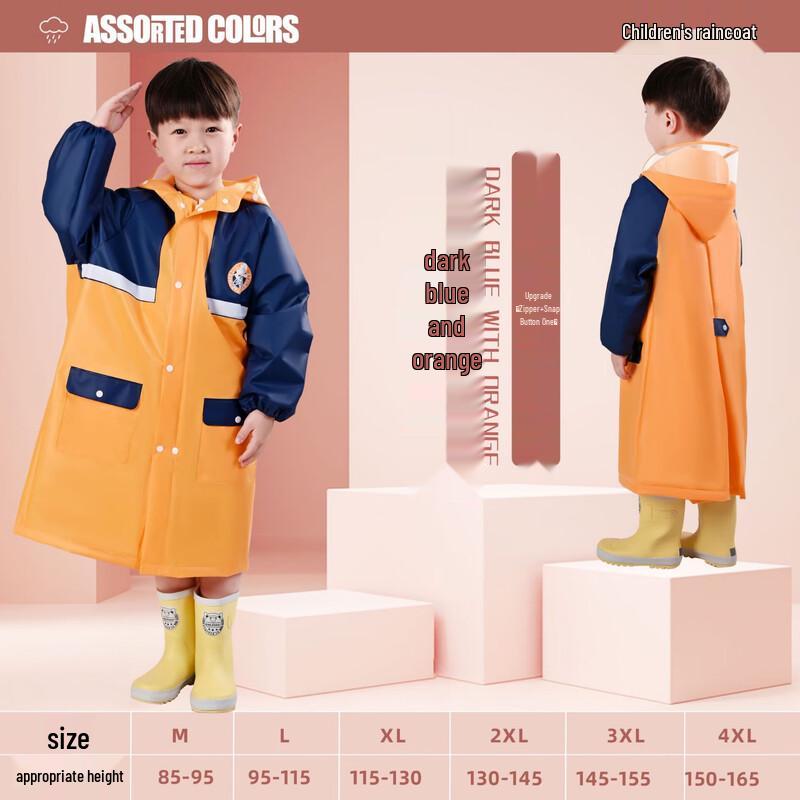 Children s EVA Rain Poncho with Backpack Space