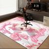 1PC Custom Name Pink Bow Puppy Love Theme Floor Mat Ideal for Living Room, Game Rooms, Office, Bedroom,Floor Mat Playful Design