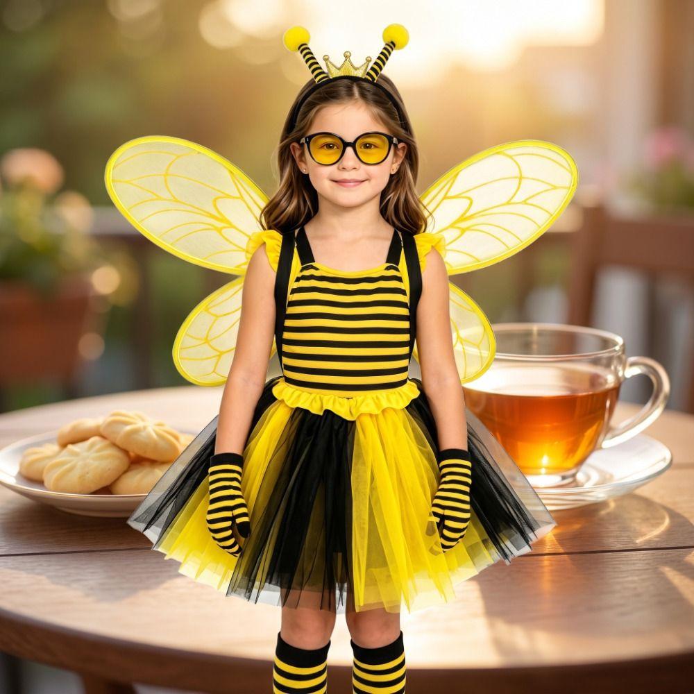 Insect Yellow Bee Fly Wings Bugs Kids Party Wings Lightweight Bee Cosplay Wings Suit  Cosplay Event
