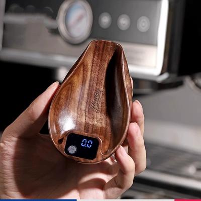Dřevěná ořechová barva Čaj Káva Espresso Váha Vážení Digitální kávová váha s časovačem, Rozlišení 0,1 g 0,01 oz 0,3 až 200 g Dobíjecí