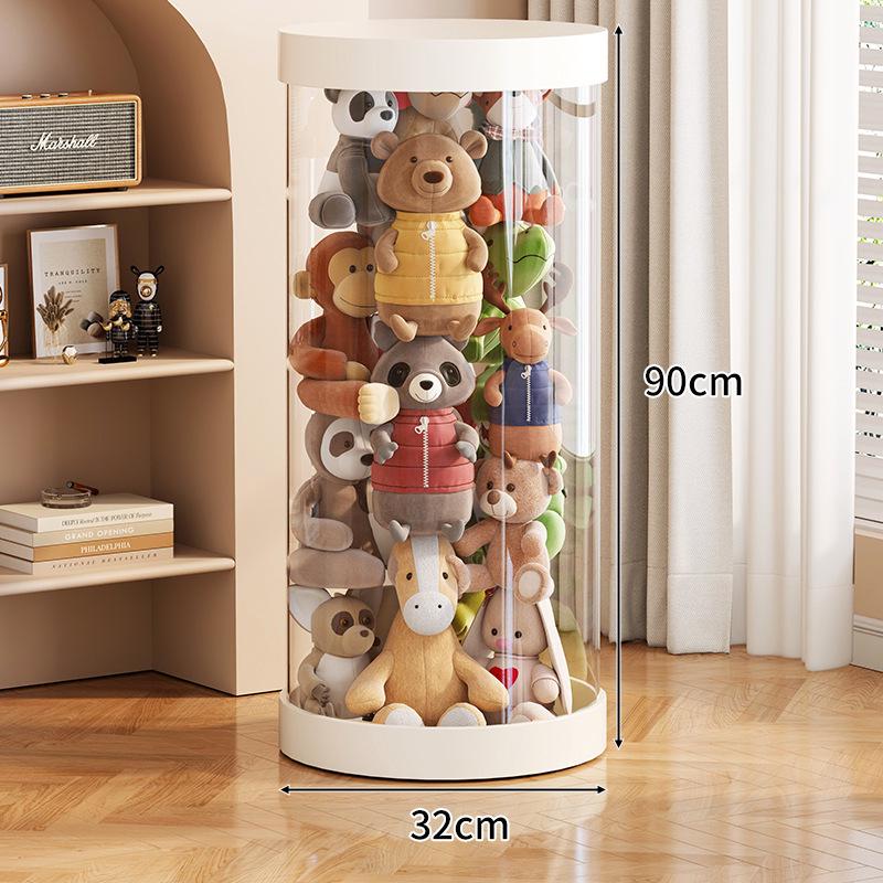 Large Capacity Transparent Toy Storage Bucket for Dolls and Plush Toys