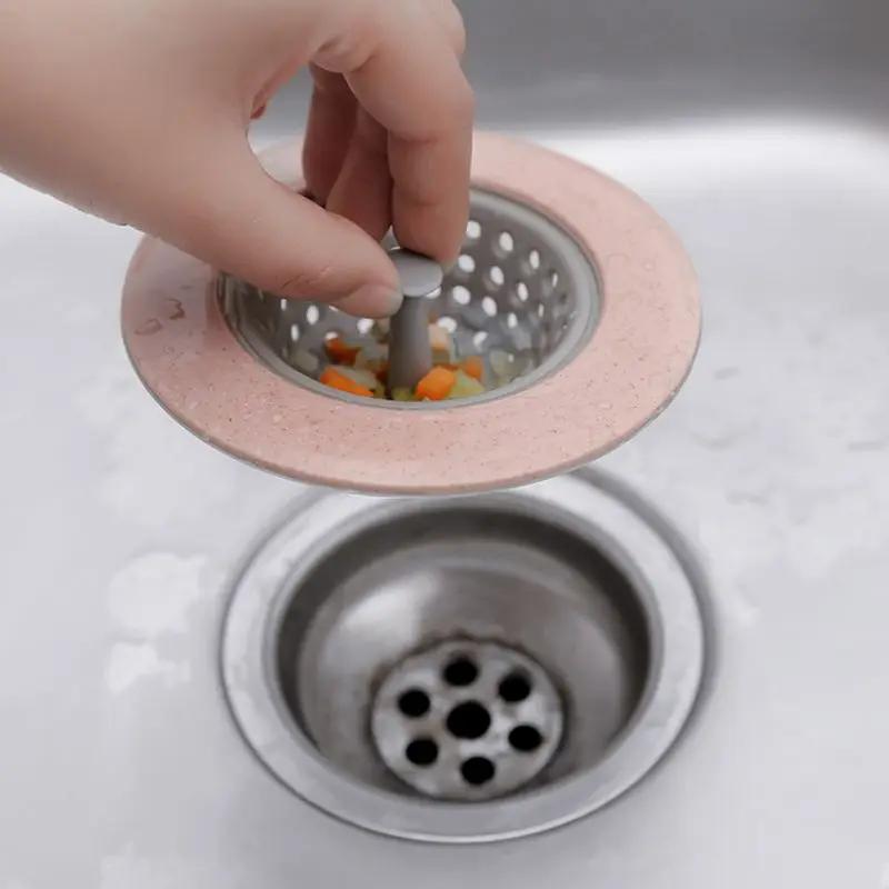 2pcs Silicone Anti-clogging Filter Portable Sink Strainer Bathroom Kitchen Tool for Drains Cover Hair Waste Plug Filter Strainer