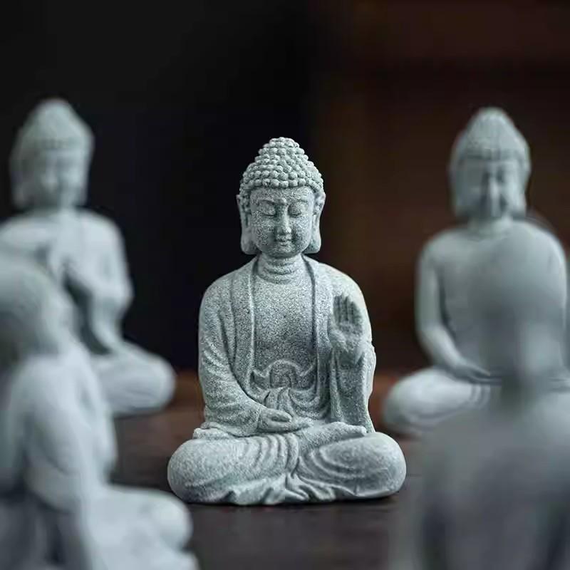 Buddha Statue Desk Accessorie Interior Accessories Buddhism Figurine Garden Statue Ornament Fish Tank Coffee Table Decor Buda