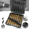 99pcs Straight Shank   Drill Set High-Speed Steel Ti-Plating Drill Bits Kit Punching and Drilling Accessory   Drills with Storage Box