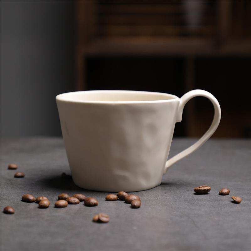 Retro Ceramic Large-Capacity Water Cup Coarse Pottery Afternoon Tea Coffee Cup Home Silent Wind Breakfast Cup