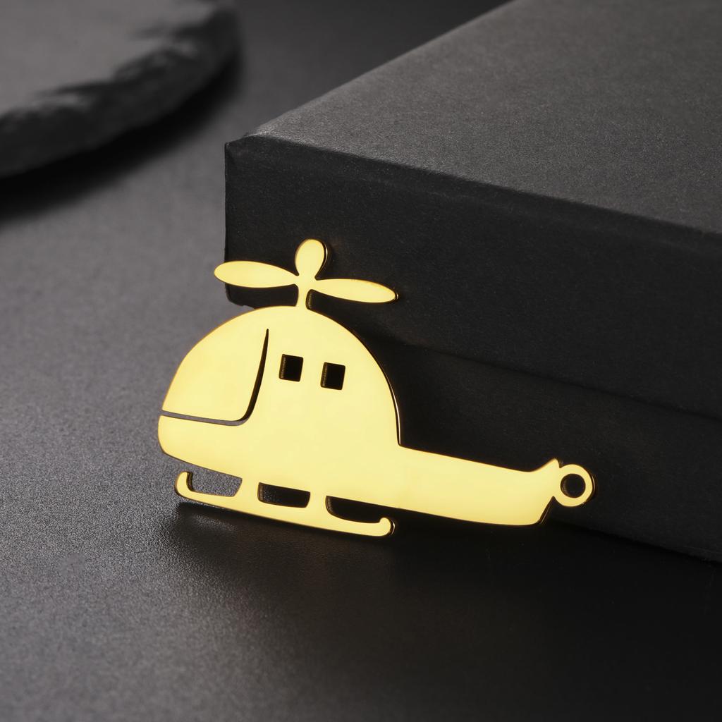 Teamer Cute Helicopter Charm Stainless Steel Airplane Motorbike Vehicle Pendant for Jewelry Making Creative DIY Wholesale