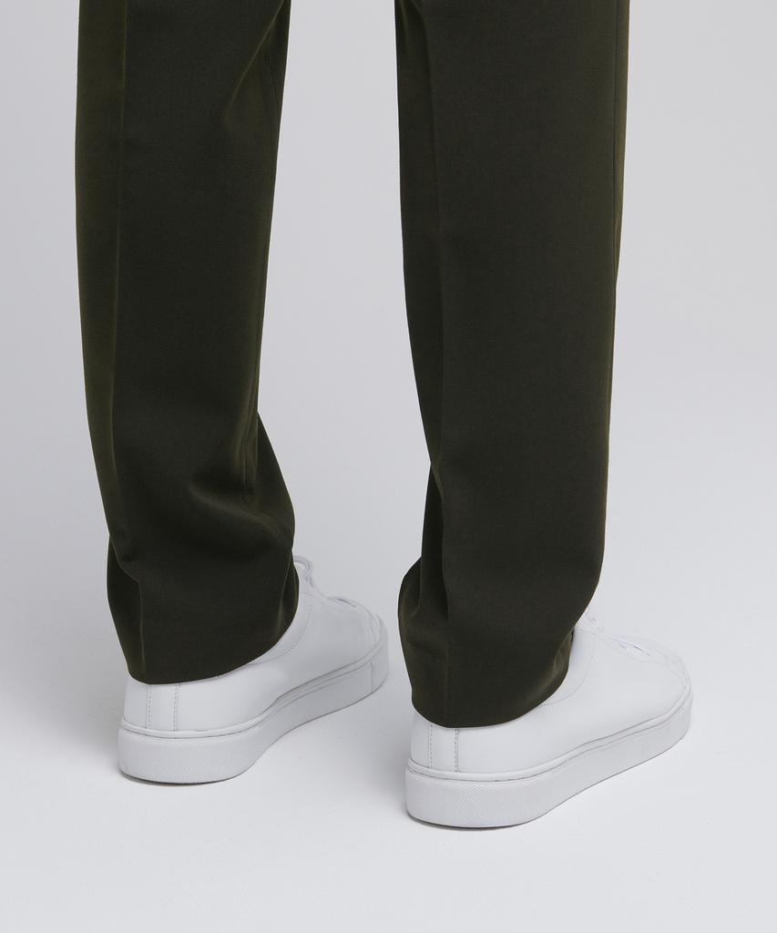 MUSINSA STANDARD Tapered Hidden Elastic Waist Length Slacks [Khaki]