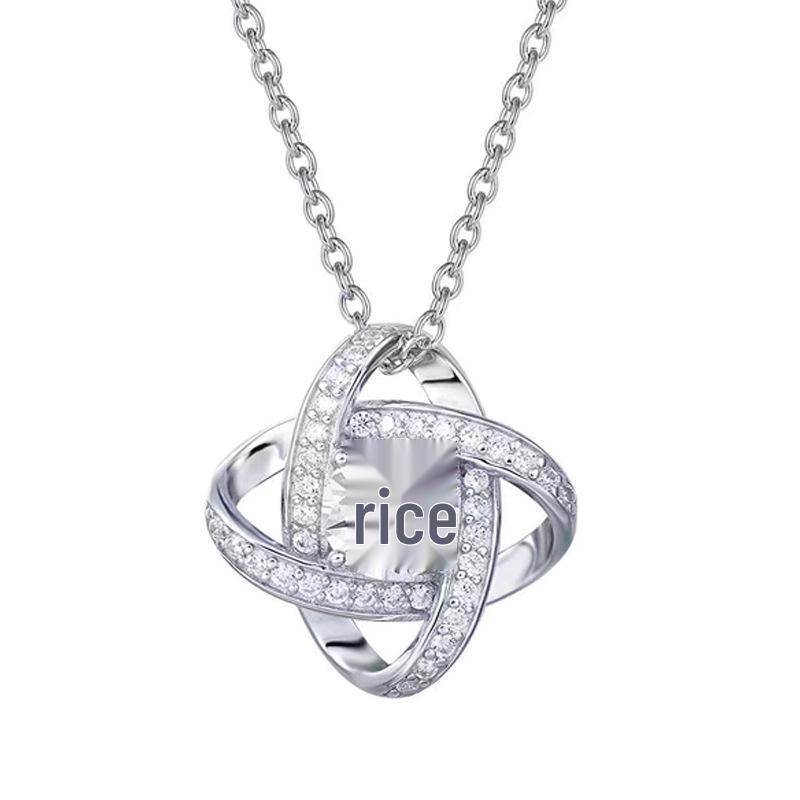 Kuaishou Douyin Light Luxury Four-Leaf Clover Zircon Pendant Necklace for Women
