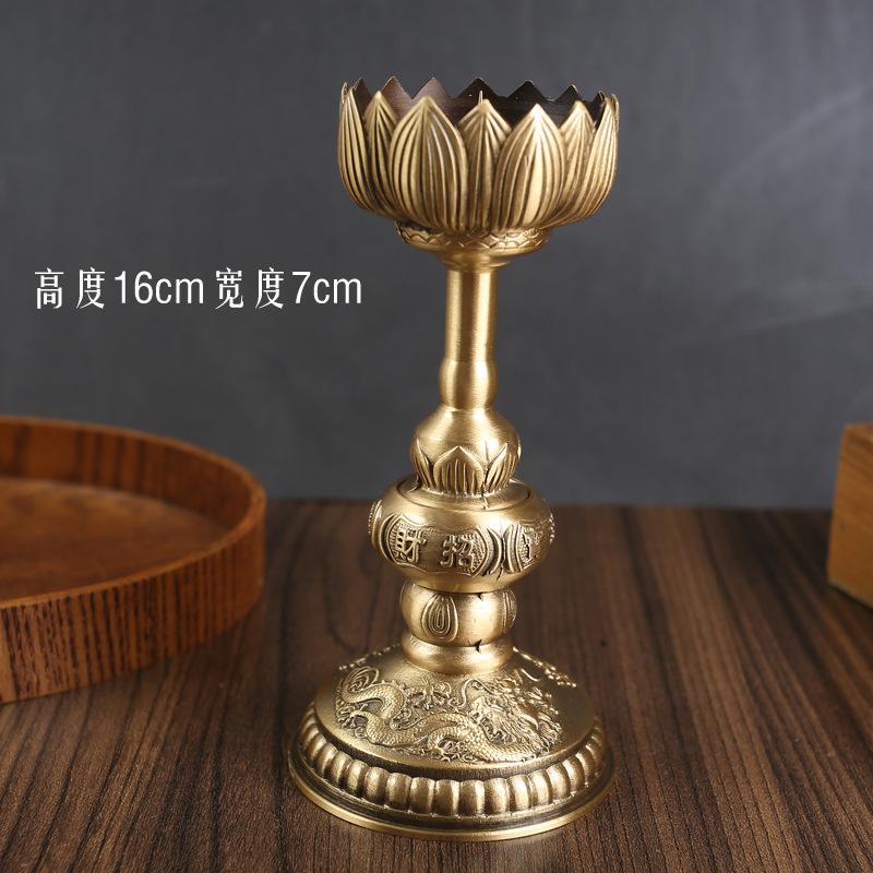 

Основание подсвечника из латуни, пара домашних богов для поклонения, подставка для лампадки перед Буддой, высокий подсвечник, медное изделие