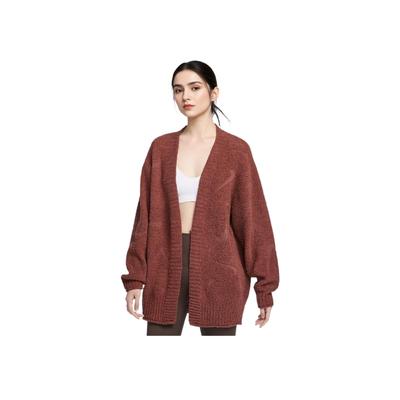 Îmbrăcăminte sport Phoenix Cozy Boucle Confortabil Moale Modă Culoare Solidă Pulover Tricotat Femei topuri Roșu-Maro FZ1712-218