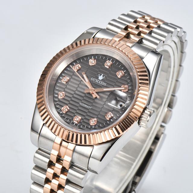 Montre à mouvement NH35, montre d'affaires 36mm, montre assemblée pour natation et plongée