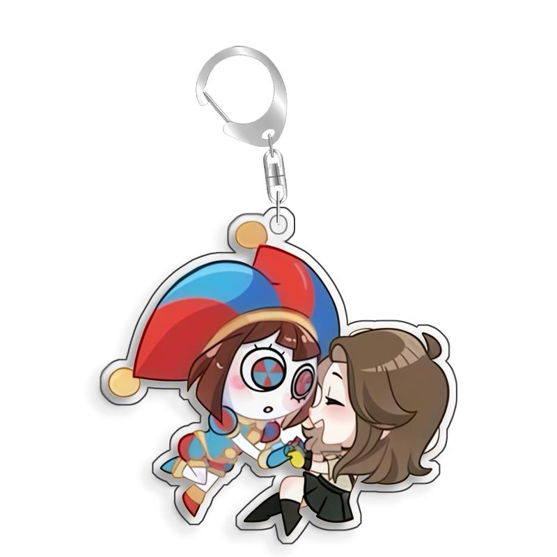 For The Amazing Digital Circus Ragatha Kaufmo Gangle Pomni Acrylic Selfmade Cute Cartoon Anime Keychain Pendant Toy Gift 5cm